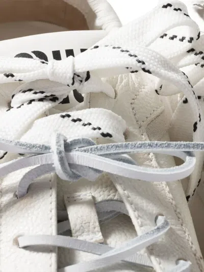 Miu Miu Deco Leather Sneakers In White