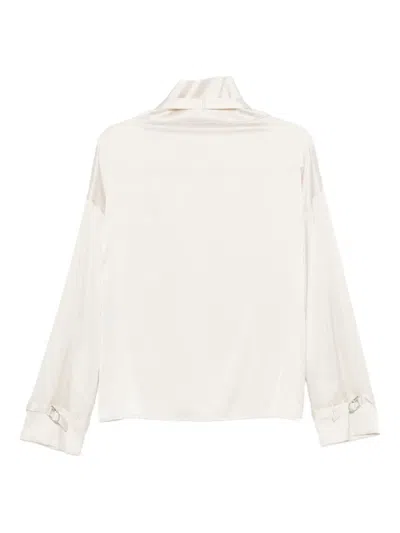 D Exterior Panelled Blouse In White