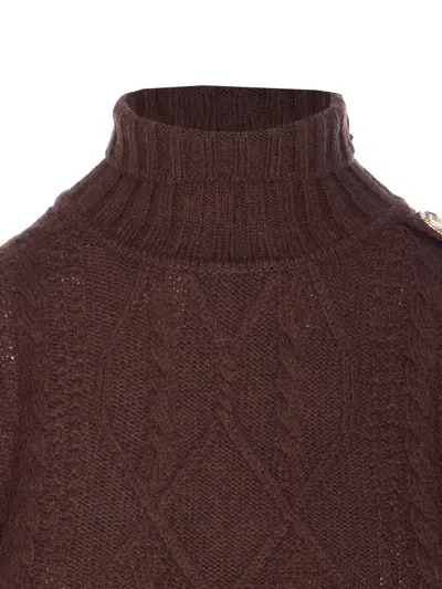 Liu •jo Crystal-application Sweater In Brown