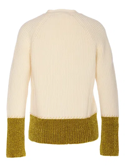 Marni Long Sleeve V-neck Knitted Cardigan In Neutral