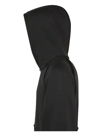 Peuterey Ribbed Knit Hoodie With Polished Finish In Black