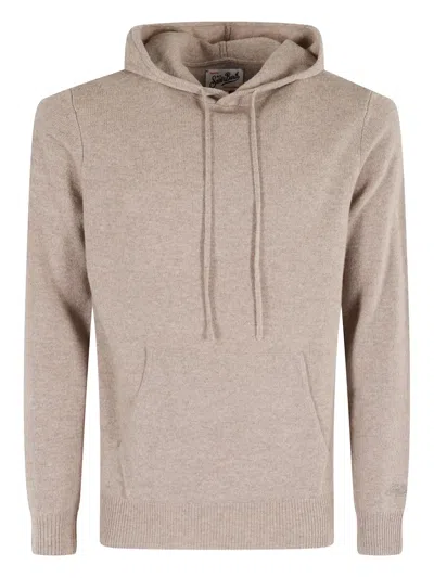 Mc2 Saint Barth Hooded Knit In Brown