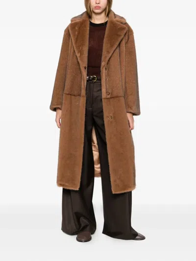 Antonelli Brown Tailored Coat With Structured Fit In Brown