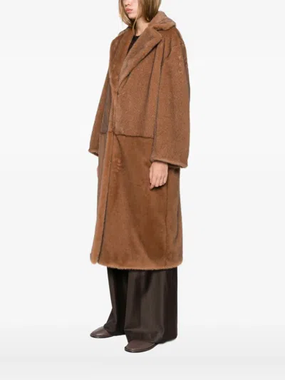 Antonelli Brown Tailored Coat With Structured Fit In Brown