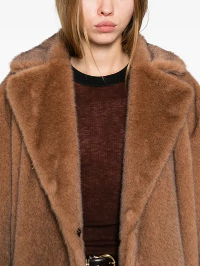 Antonelli Brown Tailored Coat With Structured Fit In Brown