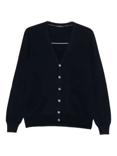 Tagliatore V-neck Cardigan In Black