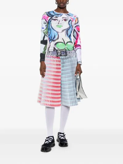 Chopova Lowena Multicolor Painted Pin Up Fitted Jersey T-shirt In Multi