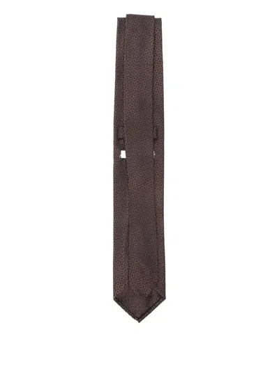 Lardini Silk Tie In Brown