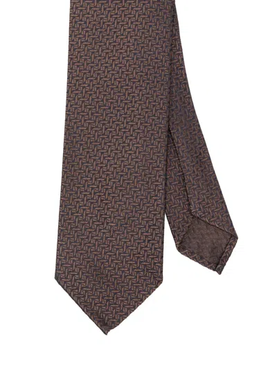 Lardini Silk Tie In Brown
