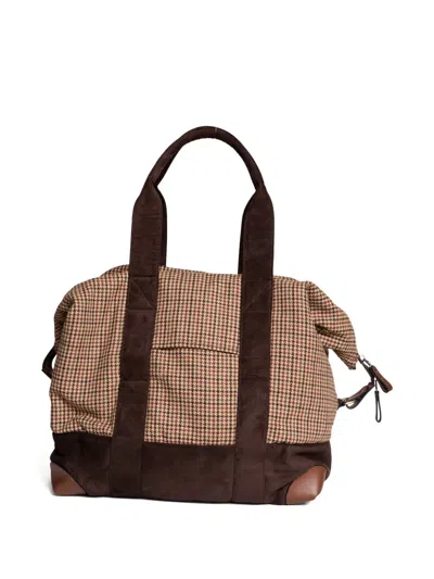 Mc2 Saint Barth Houndstooth-pattern Duffle Bag In Brown