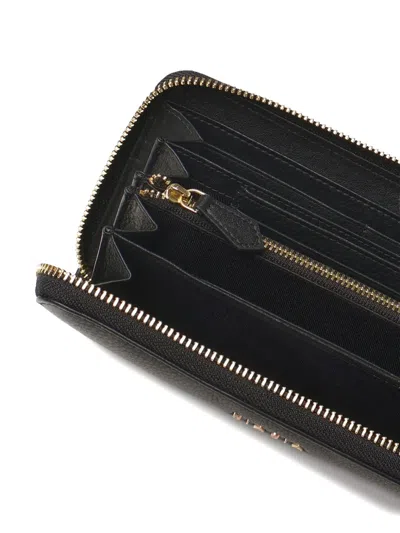 Biasia Leather Wallet With Logo In Black