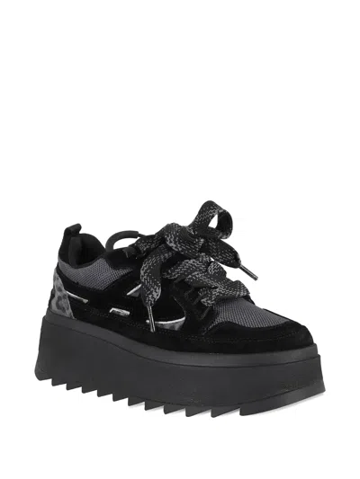 Ash Platform Sneakers With Suede Inserts In Black