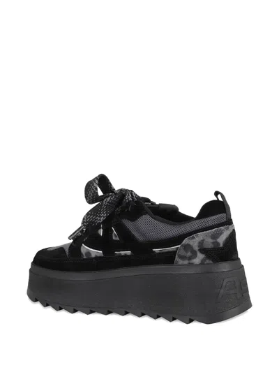 Ash Platform Sneakers With Suede Inserts In Black
