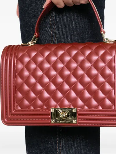 Marc Ellis Square Tote Bag In Burgundy