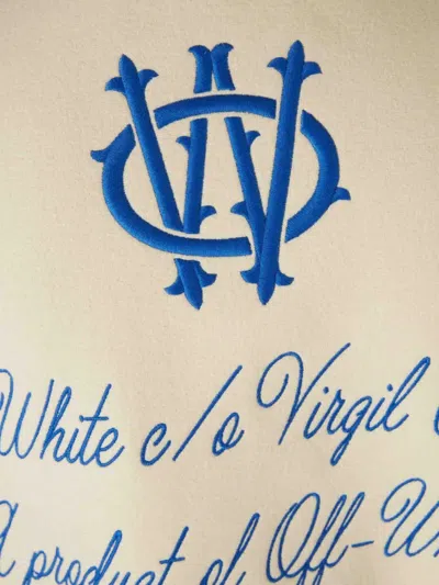 Off-white Ivory Bomber Jacket With Denim Sleeves In Multi