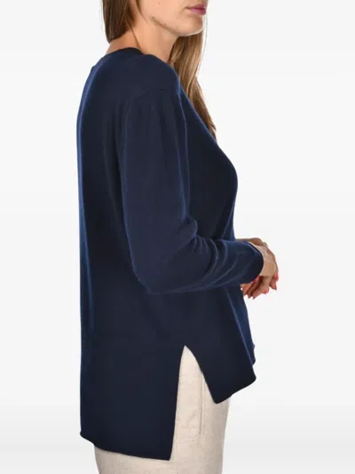 Gran Sasso Side-slit Sweater In Blue
