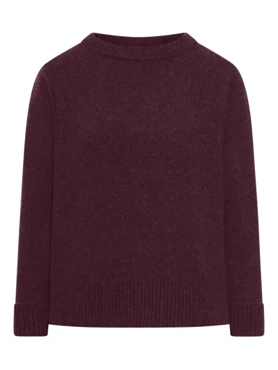 Roberto Collina Crew Neck Sweater In Wool Blend In Brown