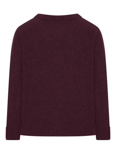 Roberto Collina Crew Neck Sweater In Wool Blend In Brown