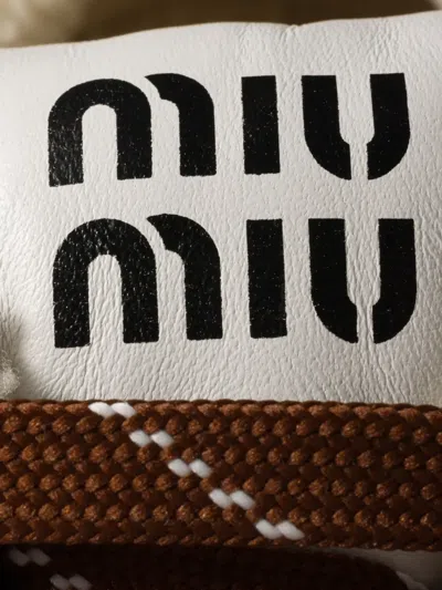 Miu Miu Suede And Shearling Sneakers In Brown