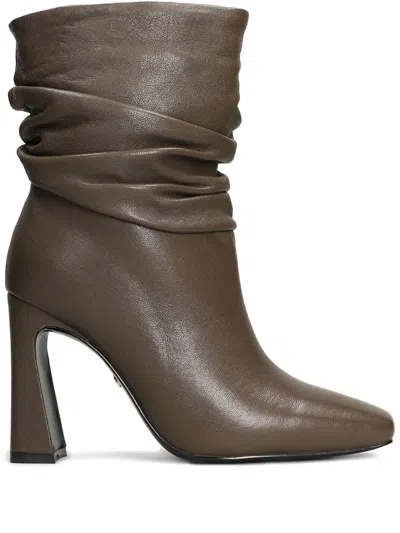 Gold & Rouge Jelly High Heels Ankle Boots In Brown