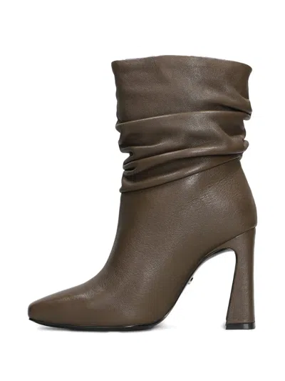 Gold & Rouge Jelly High Heels Ankle Boots In Brown