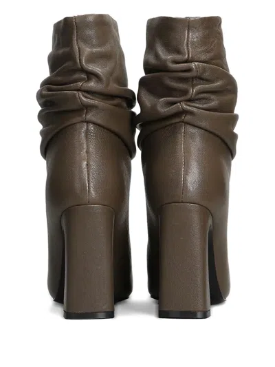 Gold & Rouge Jelly High Heels Ankle Boots In Brown