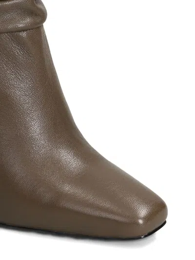 Gold & Rouge Jelly High Heels Ankle Boots In Brown