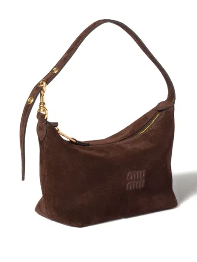 Miu Miu Suede Mini Bag In Brown
