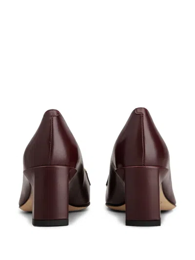 Tod's 55mm Block-heel Leather Pumps In Burgundy