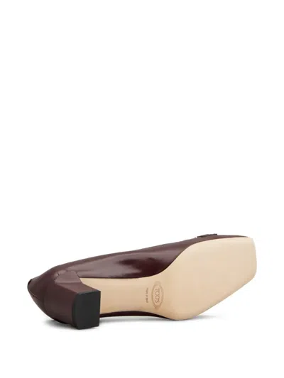 Tod's 55mm Block-heel Leather Pumps In Burgundy