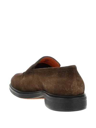 Santoni Easy Penny Loafer In Brown