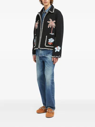 Alanui Giacca Remember Me In Lana Grigio Scuro In Black