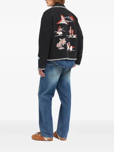 Alanui Giacca Remember Me In Lana Grigio Scuro In Black