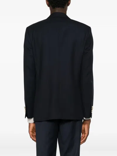 Lardini Double-breasted Jacket In Blue