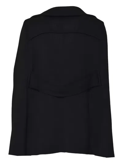 Charlott Tailored Black Wool Jacket With Structured Collar And Flap Pockets In Black