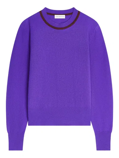 Dries Van Noten Round-neck Cashmere Sweater In Purple