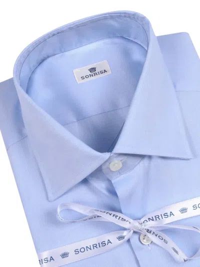 Sonrisa Light Blue Micro-check Formal Shirt In Blue