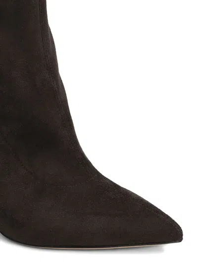 Casadei Blade Stretch High Heels Ankle Boots In Brown Suede In Brown