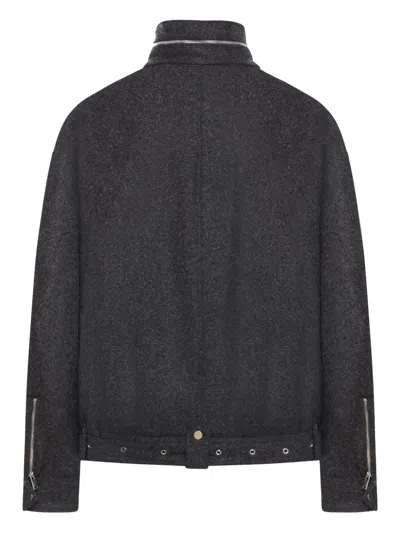 Niccolò Pasqualetti Wool Belted Jacket In Gray