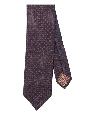 Lardini Patterned-jacquard Tie In Blue