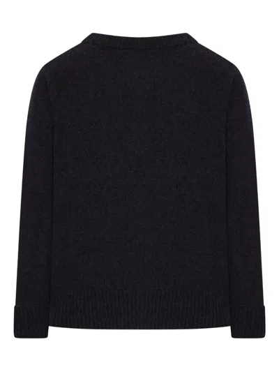 Roberto Collina Crew Neck Sweater In Wool Blend In Black