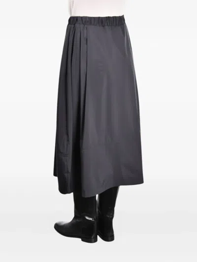 Gran Sasso Drawstring Pleated Midi Skirt In Gray