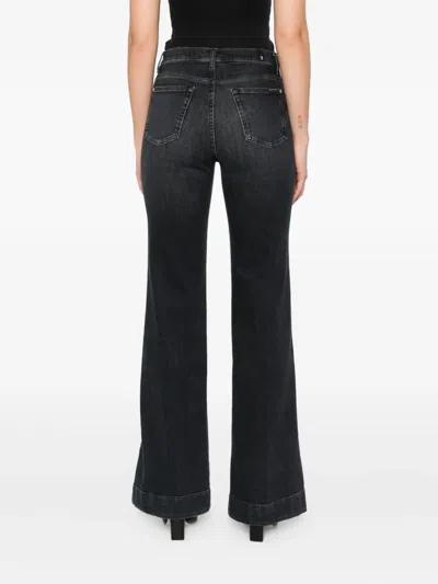 Seven Modern Dojo Flared Denim Jeans In Black