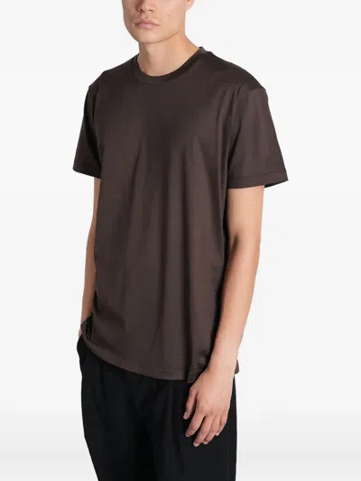 Giorgio Armani Cotton T-shirt In Brown