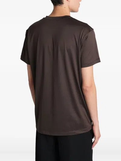 Giorgio Armani Cotton T-shirt In Brown