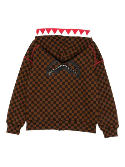 Sprayground Kid Take Over The Throne Hoodie In Brown