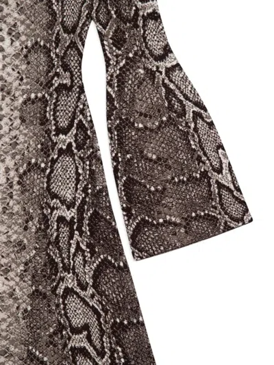 Gabriela Hearst Snake-effect Jacquard-knit Cashmere And Silk Blend Maxi Dress In Gray