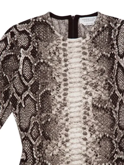 Gabriela Hearst Snake-effect Jacquard-knit Cashmere And Silk Blend Maxi Dress In Gray