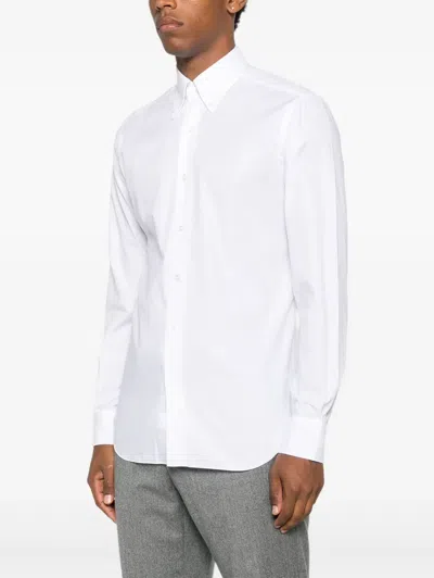 Barba Napoli Button-down Long-sleeve Shirt In White