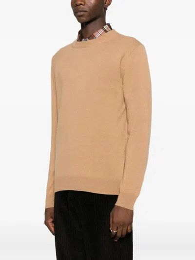 Paul Smith Crew-neck Cashmere Sweater In Brown